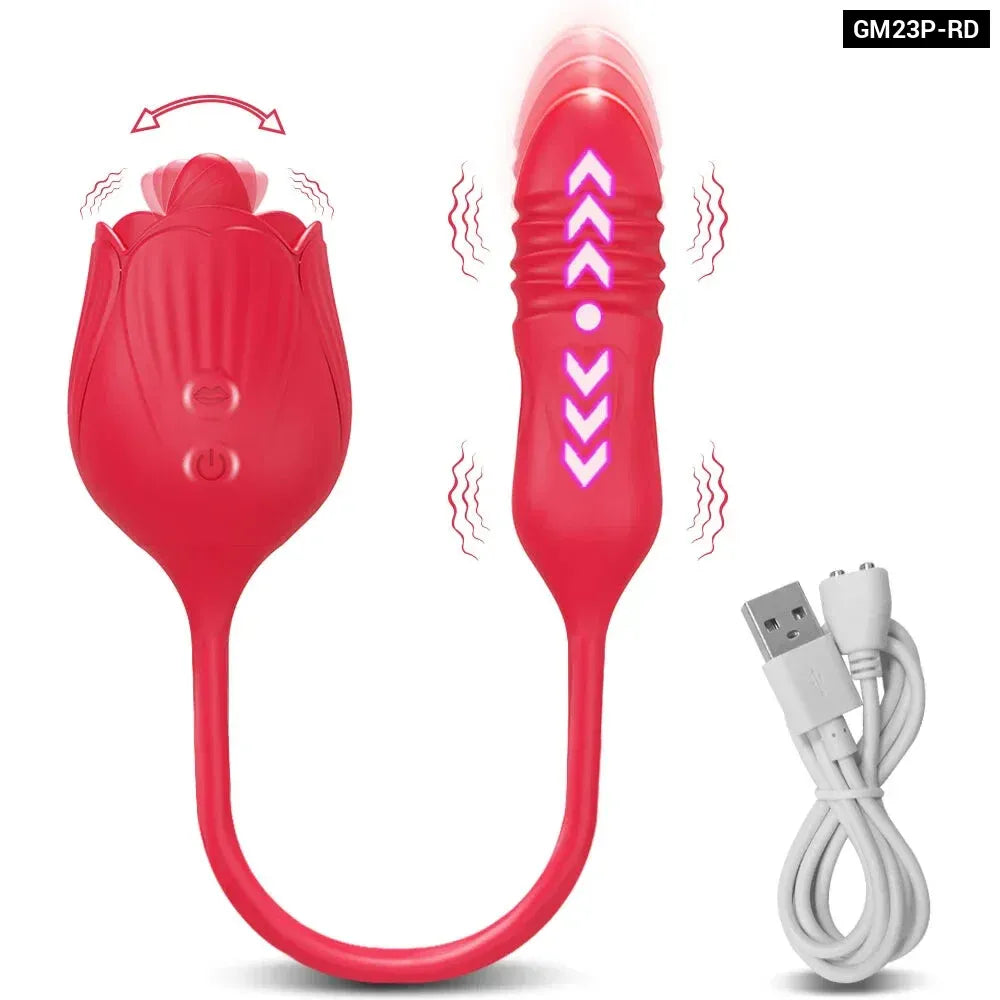 2 In 1 Clit Licking Vibrator for Women Thrusting Vagina