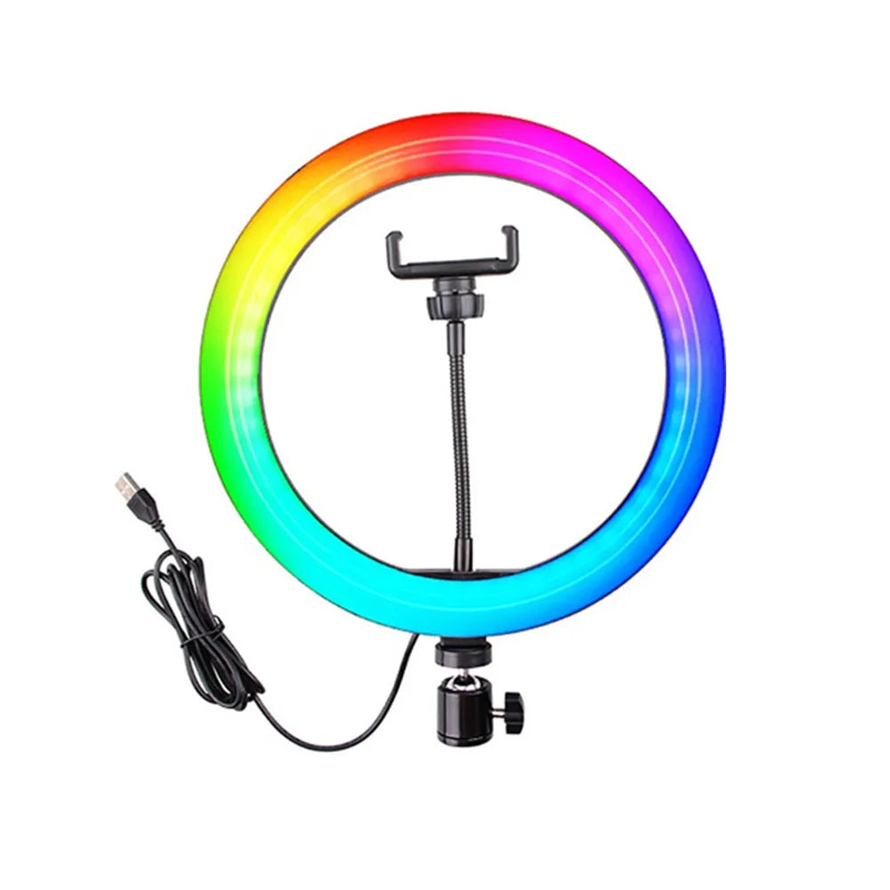 Vibe Geeks 26cm RGB LED Selfie Ring Fill Light with Tripod