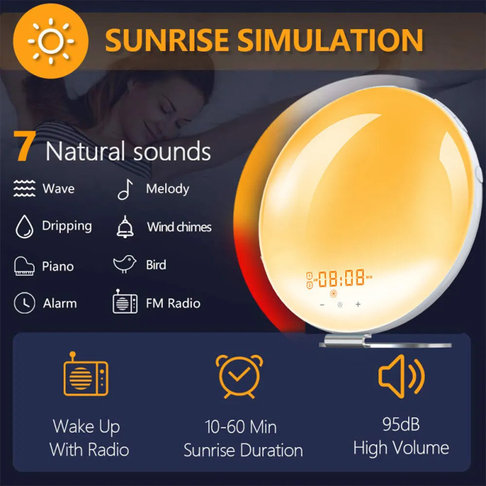 Vibe Geeks Creative Digital Alarm Clock Sunset and Sunlight