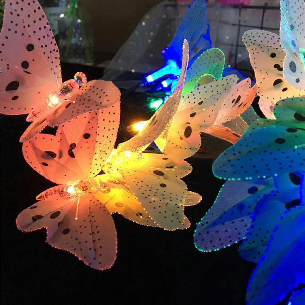 Vibe Geeks Fiber Optics Butterfly String Lights 12 LED