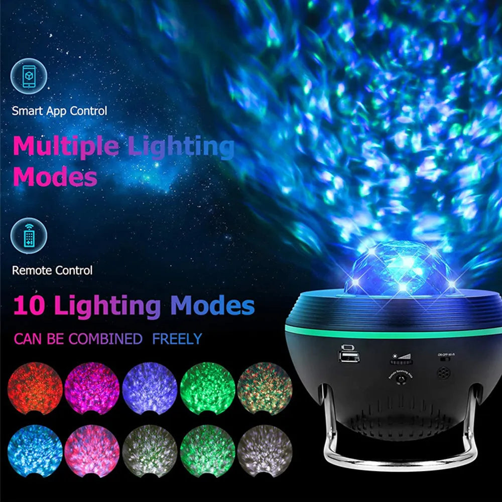 Vibe Geeks Galaxy Projector Bluetooth Speaker Remote