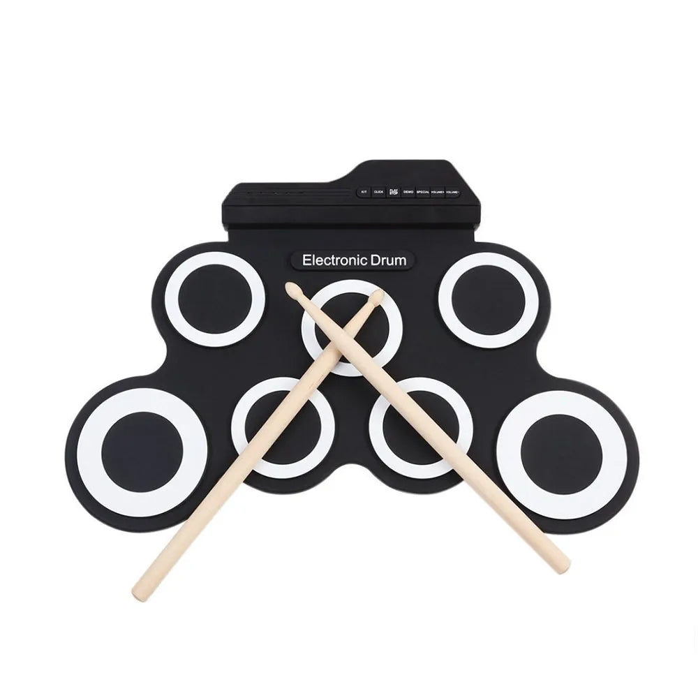 Vibe Geeks Electronic Drum Kit Musical Roll - up Set