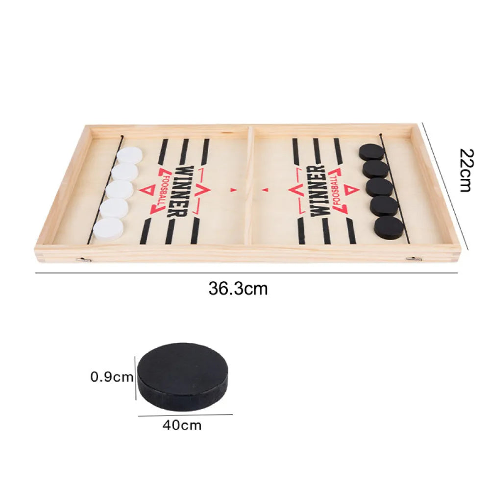 Vibe Geeks Natural Wood 2 Player Sling Puck Game