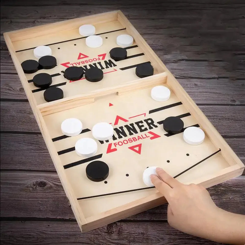 Vibe Geeks Natural Wood 2 Player Sling Puck Game