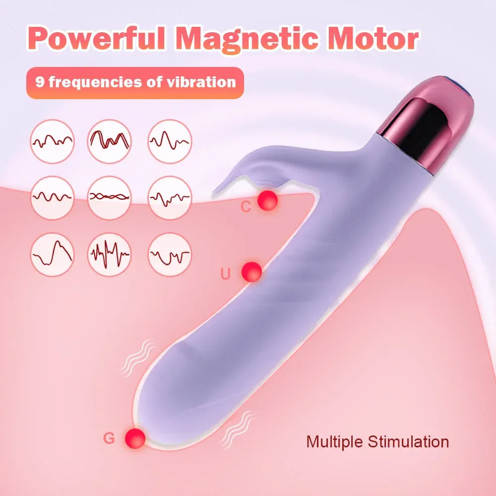 9 Frequency G Spot Rabbit Vibrator for Women Internal Clit