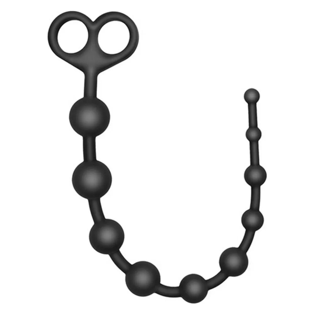 Anal Beads By S Pleasures Flexer Black Silicone