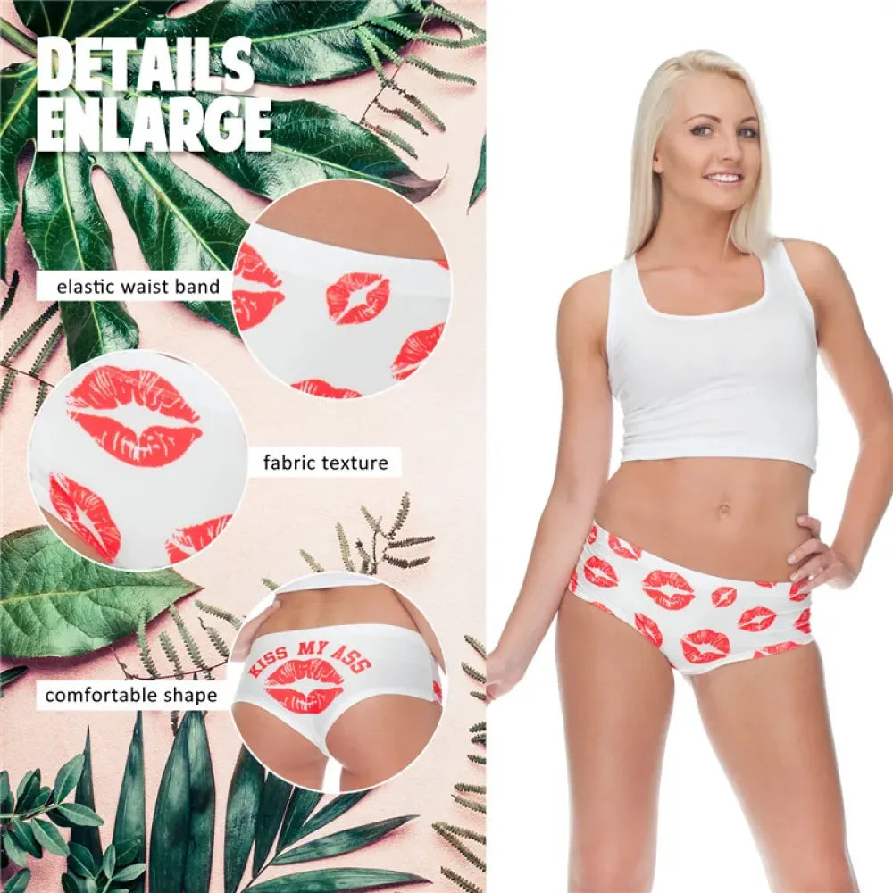DeanFire Super Soft 3D Panties Sexy Underwear Kiss My Print