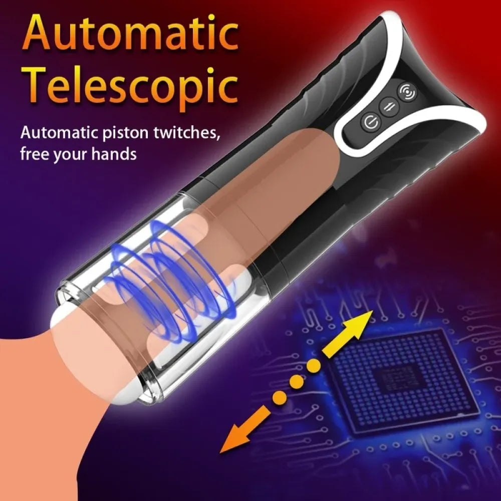 Electric Male Masturbator Realistic Telescopic Cup for Mens