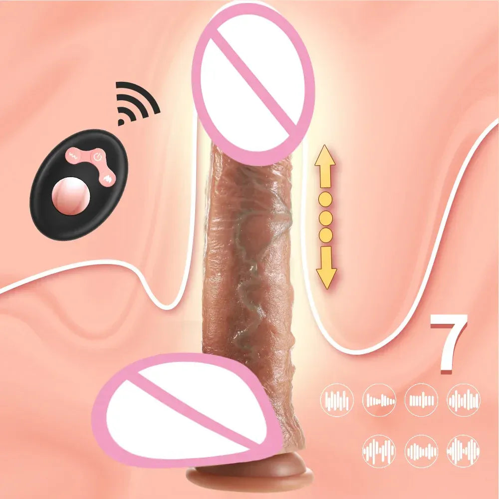 Remote Control Thrusting Dildo with Suction Cup