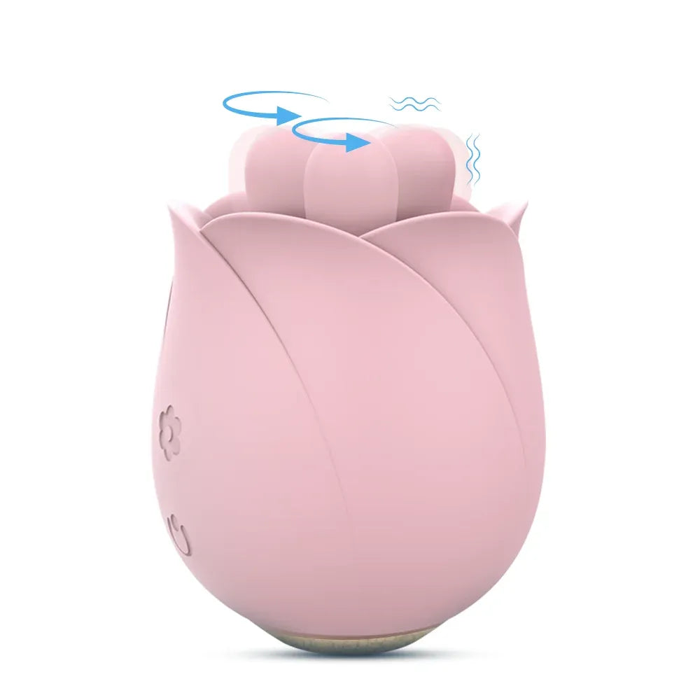 Rose Clit Stimulator 2 In 1 Oral Nipple Massager