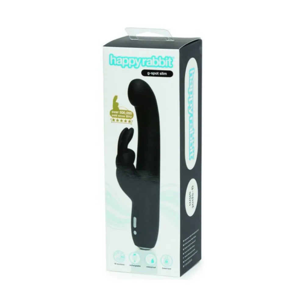 Slimline G-Spot Rabbit Vibrator By Happy Rabbit G-Spot Black