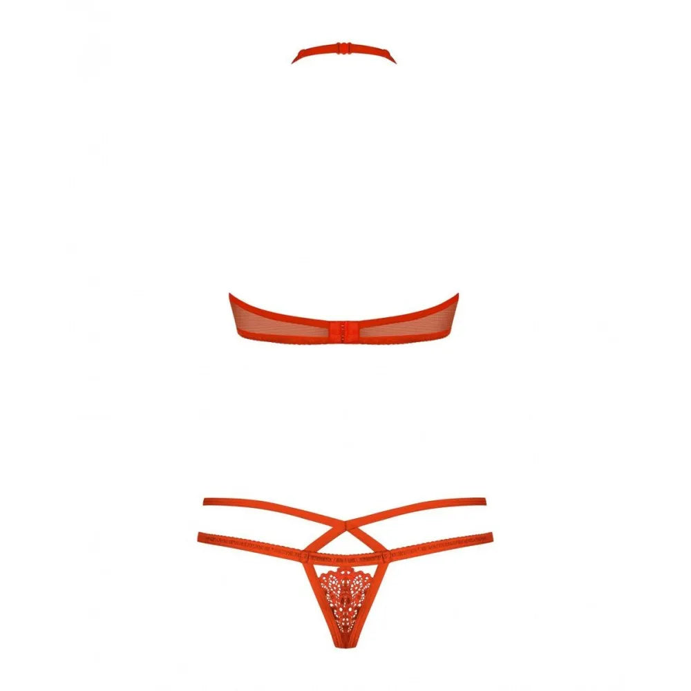 Underwear Set By Obsessive 838-Set-3 Red L/Xl
