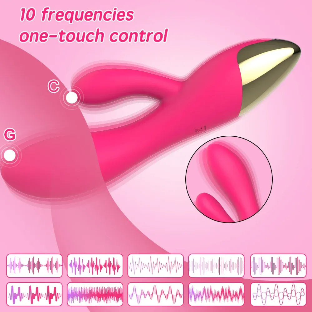 Waterproof Rabbit G Spot Dildo Vibrator For Women
