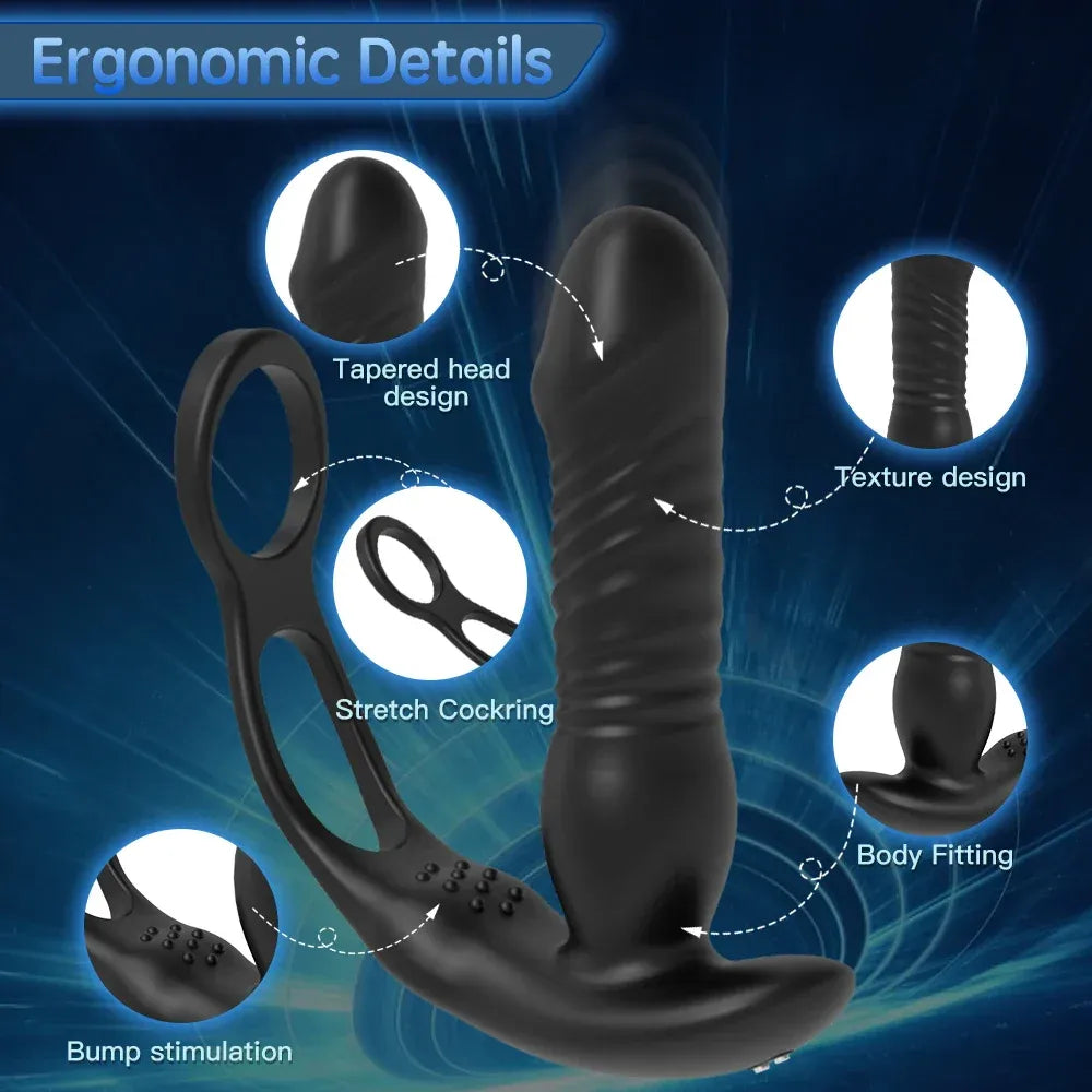 Wireless Anal Vibrator With Thrusting Plug