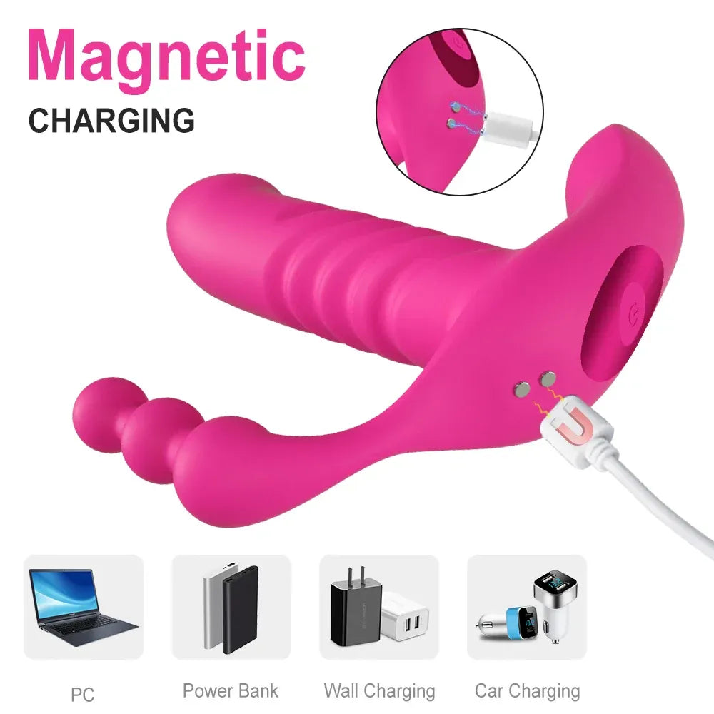 Wireless Thrusting Dildo for Women - Clitoral & Anal